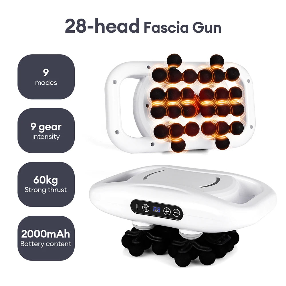 22-Head Fascia Gun High-Frequency Vibration Body Massage Gun - Massager Muscle