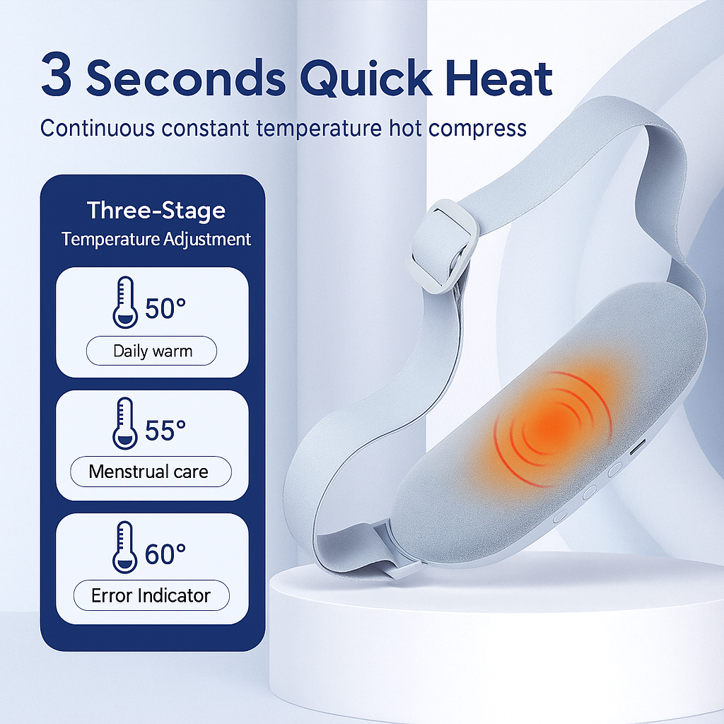 Electric Period Cramp Massager Vibrating Heating Belt