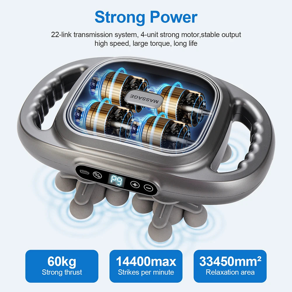 22-Head Fascia Gun High-Frequency Vibration Body Massage Gun - Massager Muscle