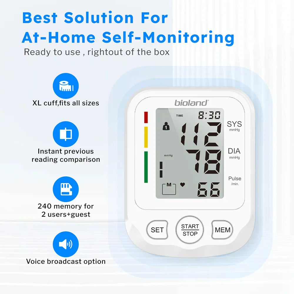 Blood Pressure Monitor Tensiometer Upper Arm Automatic Digital BP Measuring Device 2005-1 Pulse Heart Rate Monitor
