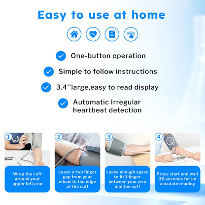 Blood Pressure Monitor Tensiometer Upper Arm Automatic Digital BP Measuring Device 2005-1 Pulse Heart Rate Monitor