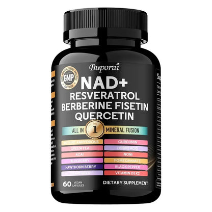 Resveratrol, Quercetin, Berberine Fisetin-Cellular Health, Healthy Aging, Vitamin K2, Vitamin D3, One-stop Approach - 1000g