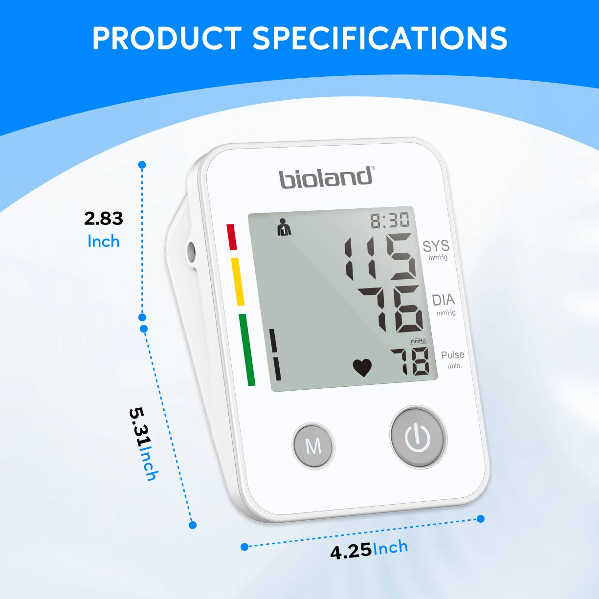 Blood Pressure Monitor Tensiometer Upper Arm Automatic Digital BP Measuring Device 2005-1 Pulse Heart Rate Monitor